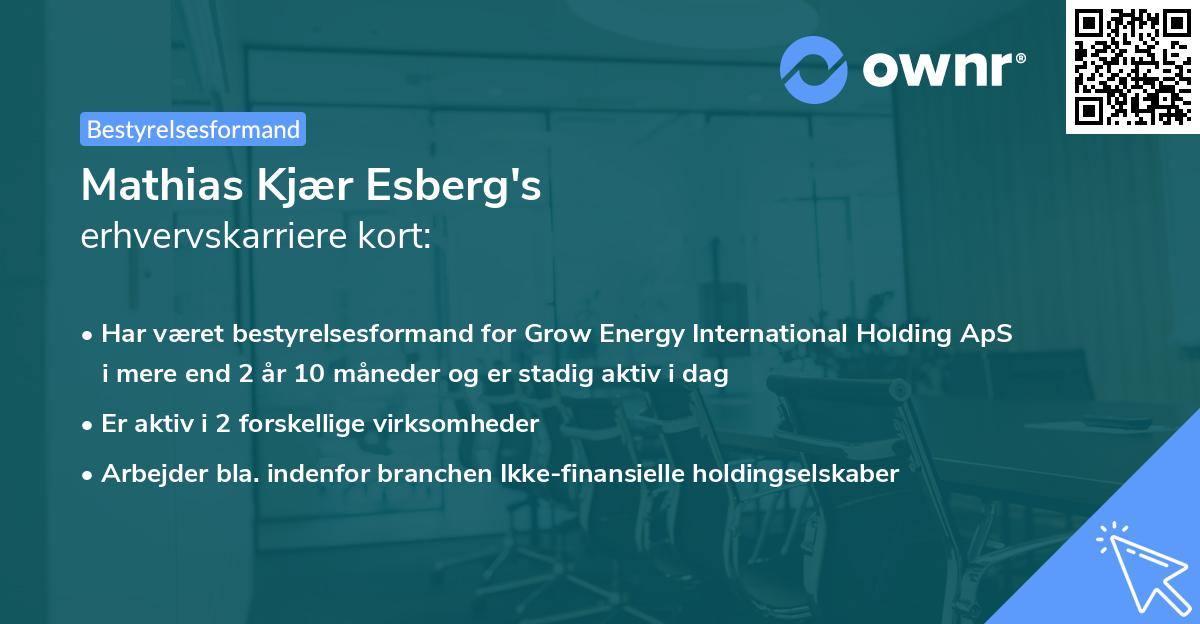 Mathias Kjær Esberg's erhvervskarriere kort