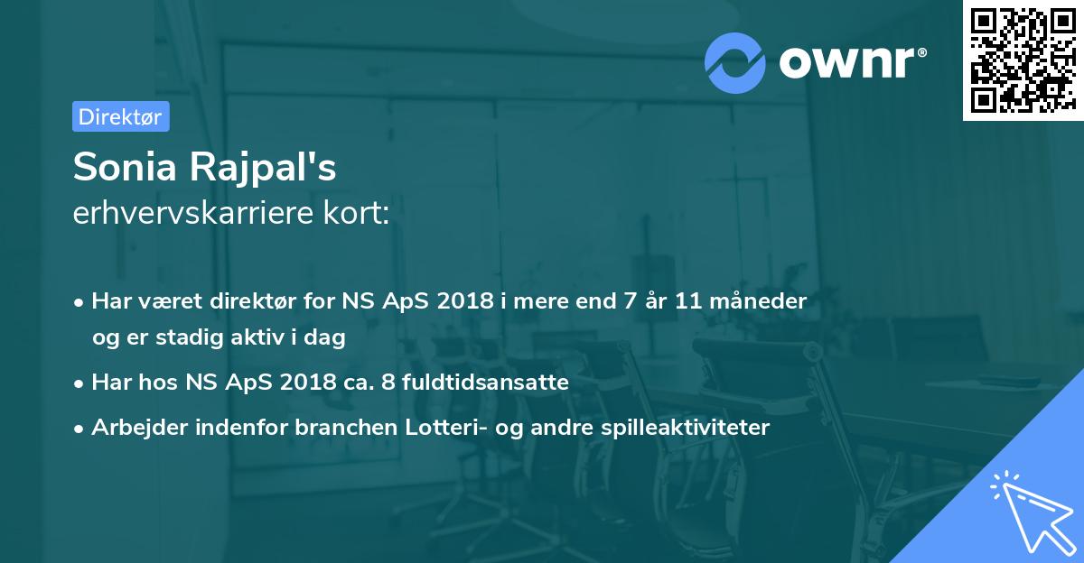 Sonia Rajpal's erhvervskarriere kort