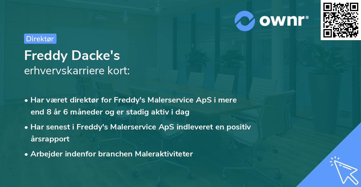 Freddy Dacke's erhvervskarriere kort