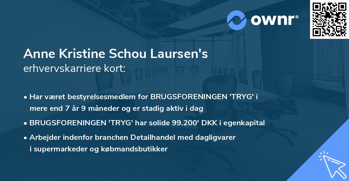 Anne Kristine Schou Laursen's erhvervskarriere kort