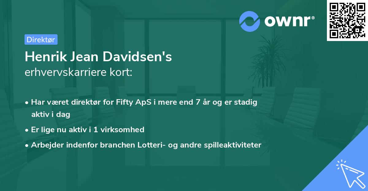 Henrik Jean Davidsen's erhvervskarriere kort