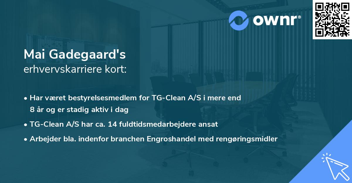 Mai Gadegaard's erhvervskarriere kort
