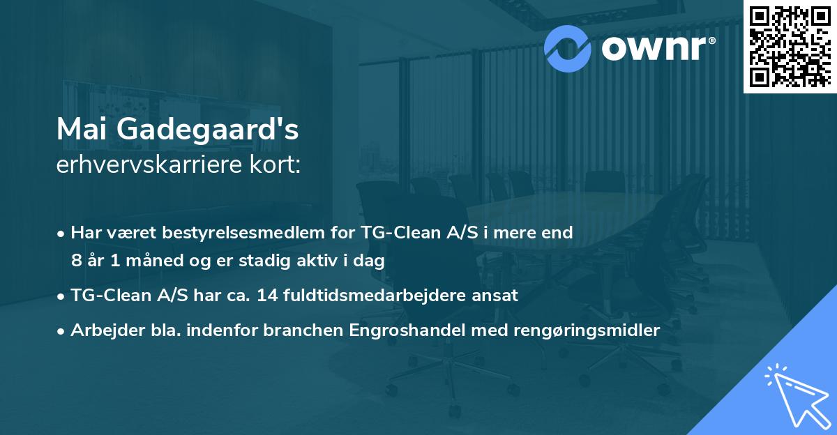 Mai Gadegaard's erhvervskarriere kort