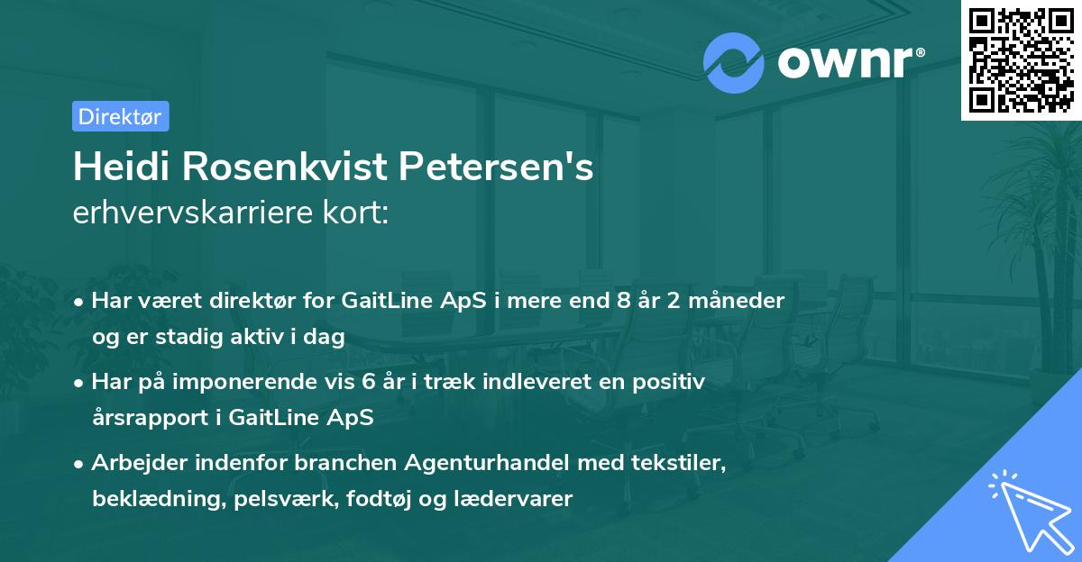 Heidi Rosenkvist Petersen's erhvervskarriere kort