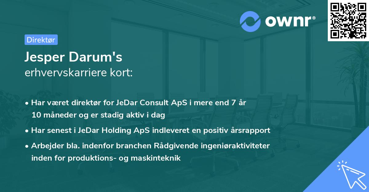 Jesper Darum's erhvervskarriere kort