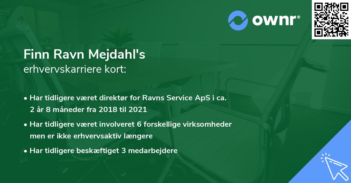 Finn Ravn Mejdahl's erhvervskarriere kort