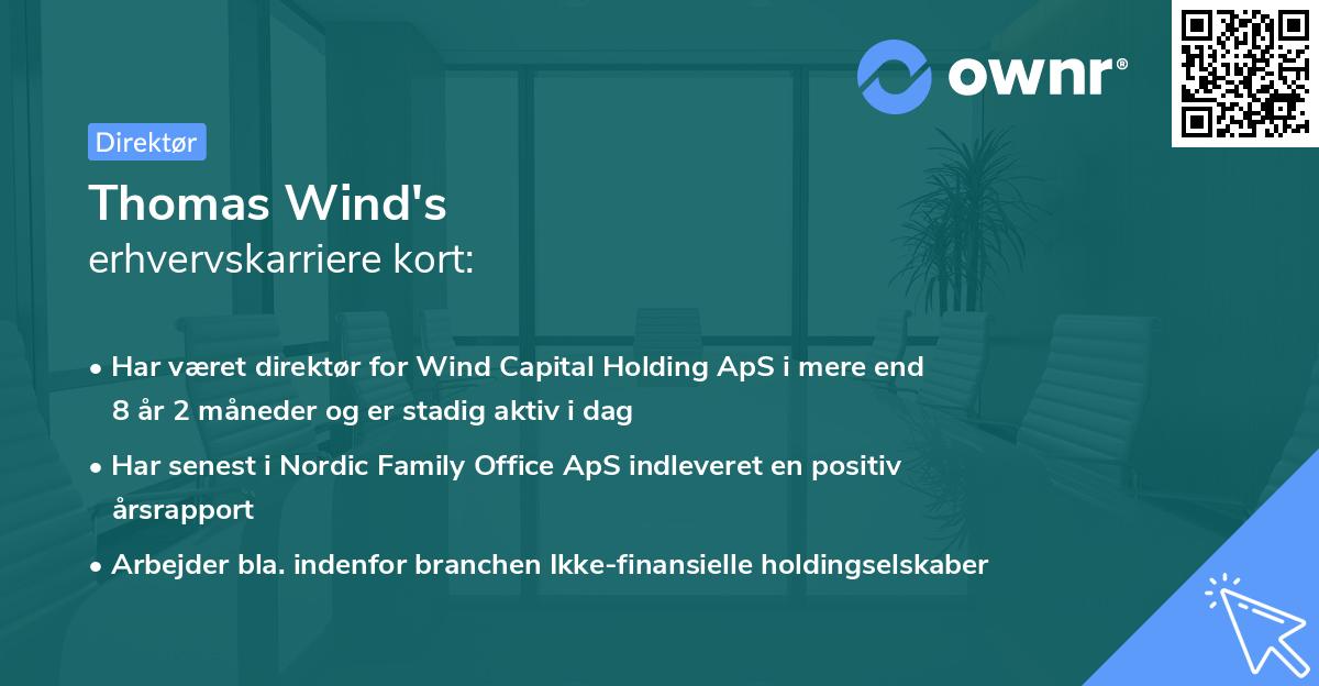 Thomas Wind's erhvervskarriere kort