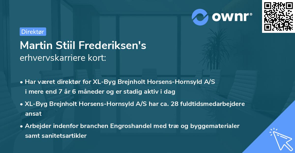 Martin Stiil Frederiksen's erhvervskarriere kort