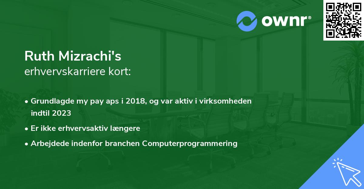 Ruth Mizrachi's erhvervskarriere kort