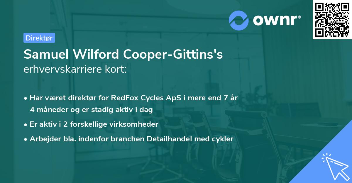 Samuel Wilford Cooper-Gittins's erhvervskarriere kort