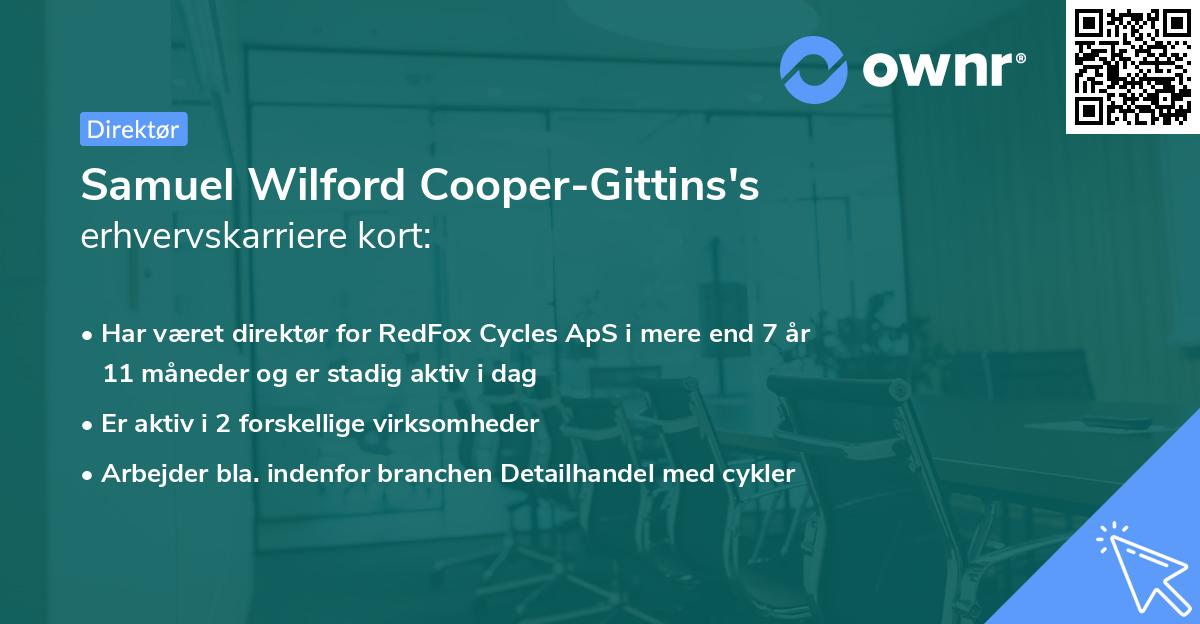 Samuel Wilford Cooper-Gittins's erhvervskarriere kort