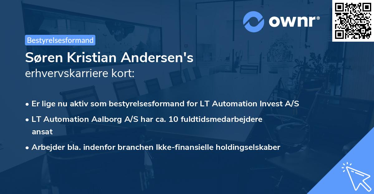 Søren Kristian Andersen's erhvervskarriere kort