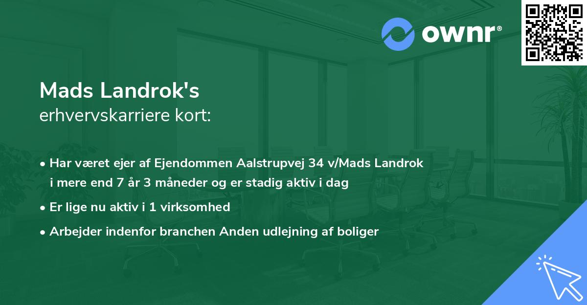 Mads Landrok's erhvervskarriere kort