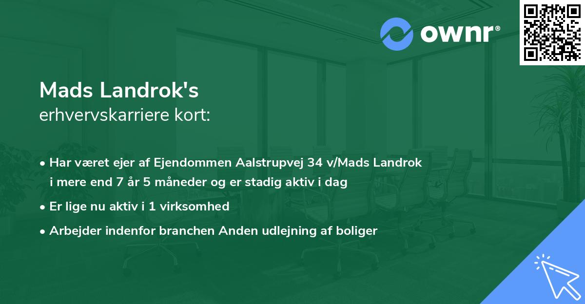 Mads Landrok's erhvervskarriere kort