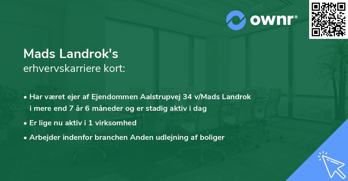 Mads Landrok's erhvervskarriere kort