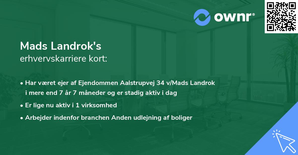 Mads Landrok's erhvervskarriere kort