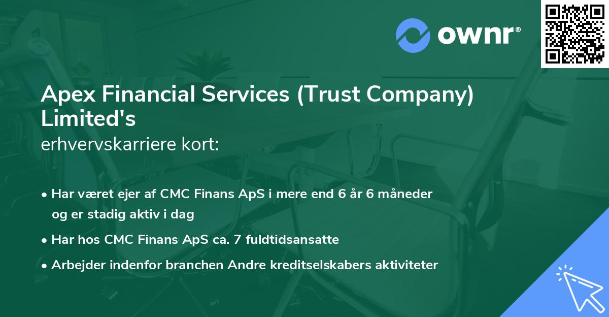 Apex Financial Services (Trust Company) Limited's erhvervskarriere kort