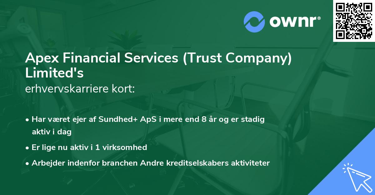 Apex Financial Services (Trust Company) Limited's erhvervskarriere kort