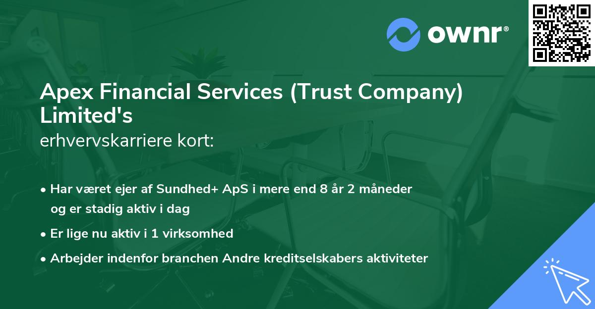 Apex Financial Services (Trust Company) Limited's erhvervskarriere kort