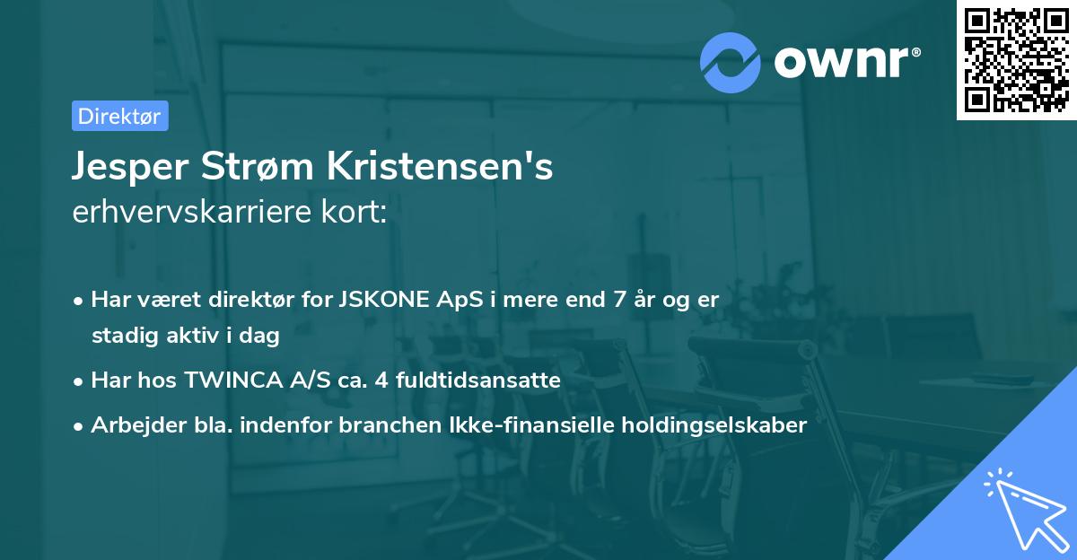 Jesper Strøm Kristensen's erhvervskarriere kort