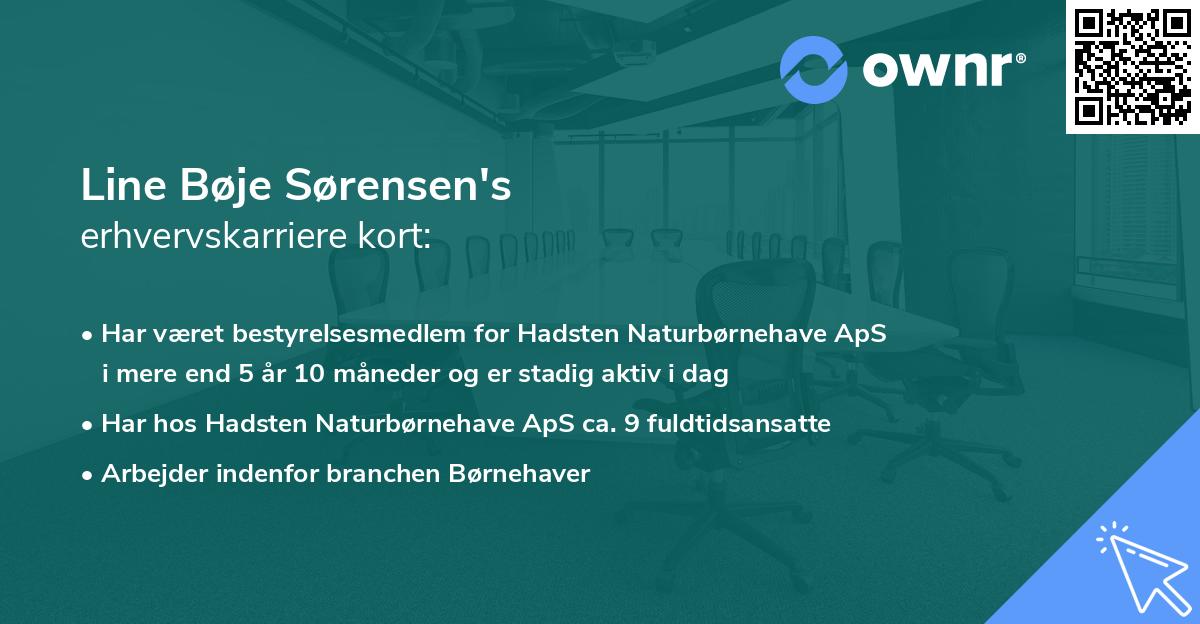 Line Bøje Sørensen's erhvervskarriere kort