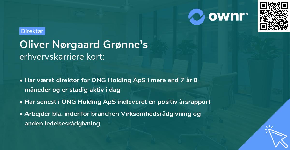 Oliver Nørgaard Grønne's erhvervskarriere kort