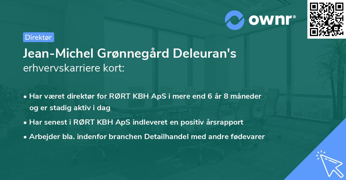 Jean-Michel Grønnegård Deleuran's erhvervskarriere kort