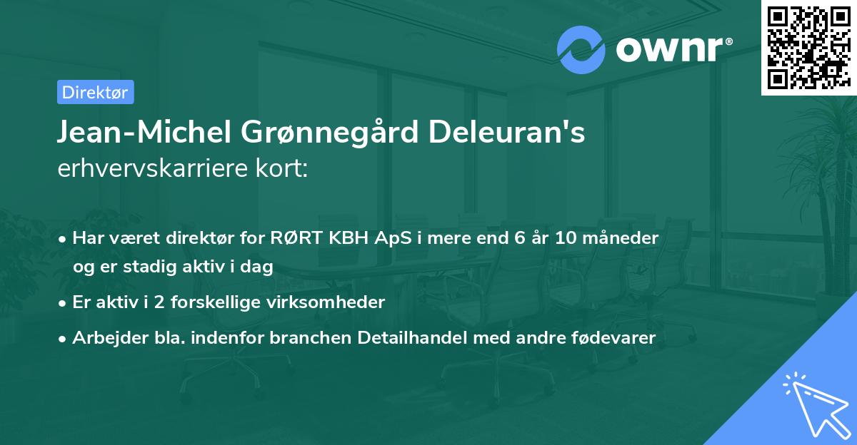 Jean-Michel Grønnegård Deleuran's erhvervskarriere kort