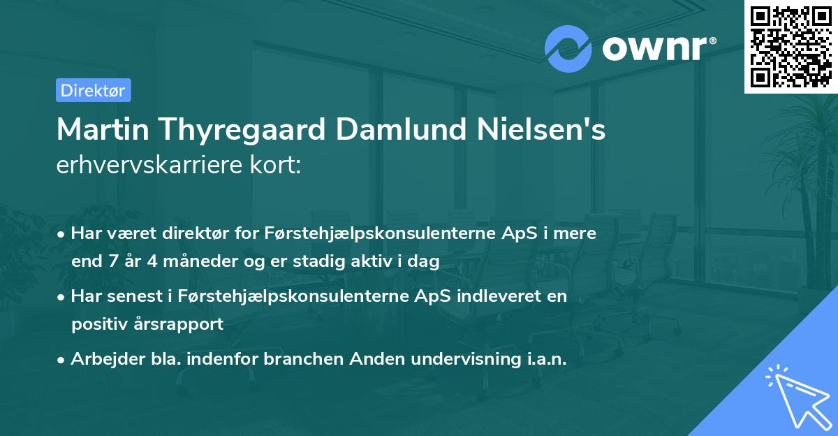 Martin Thyregaard Damlund Nielsen's erhvervskarriere kort