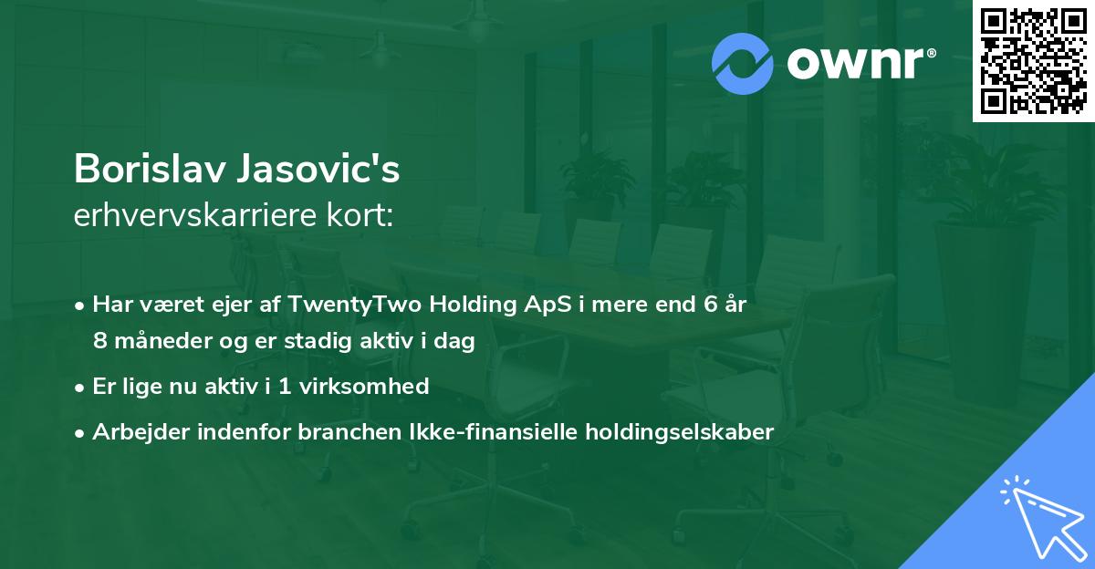 Borislav Jasovic's erhvervskarriere kort