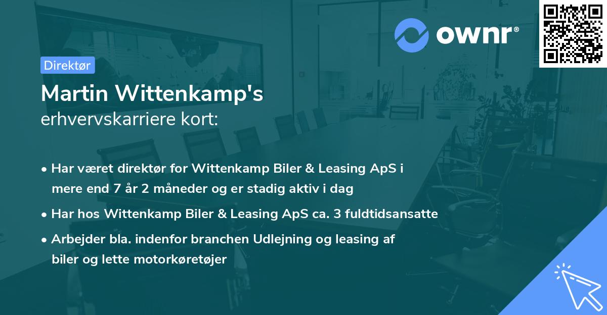 Martin Wittenkamp's erhvervskarriere kort