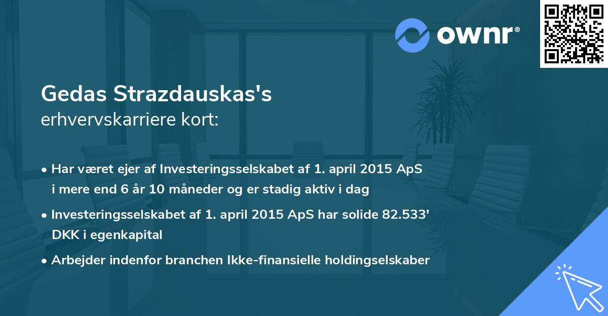 Gedas Strazdauskas's erhvervskarriere kort