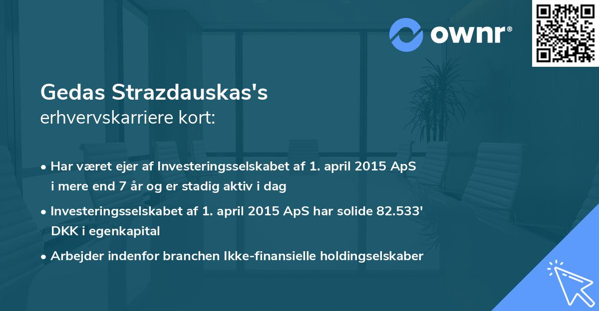 Gedas Strazdauskas's erhvervskarriere kort