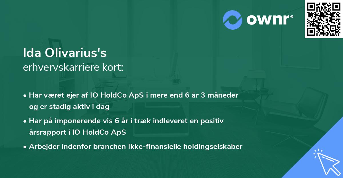 Ida Olivarius's erhvervskarriere kort