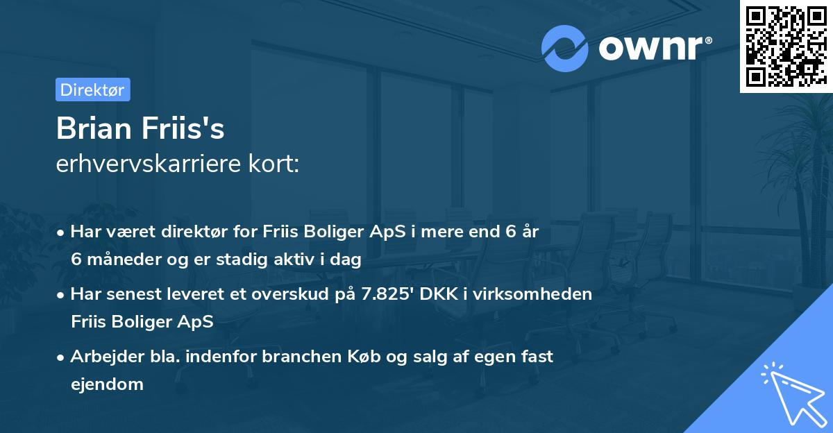 Brian Friis's erhvervskarriere kort