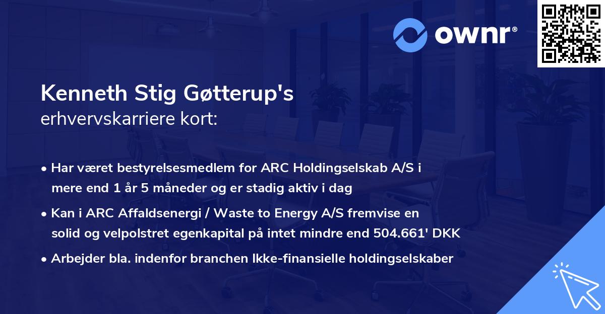 Kenneth Stig Gøtterup's erhvervskarriere kort