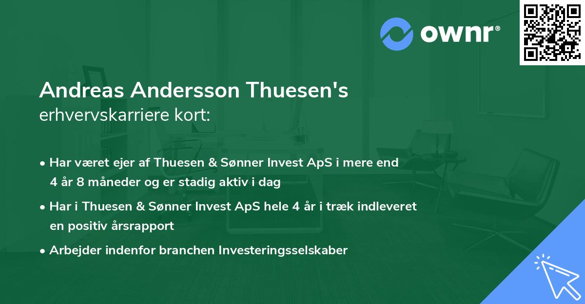 Andreas Andersson Thuesen's erhvervskarriere kort