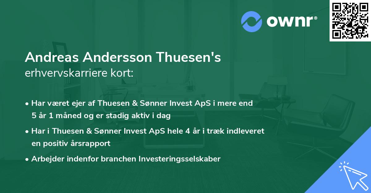 Andreas Andersson Thuesen's erhvervskarriere kort