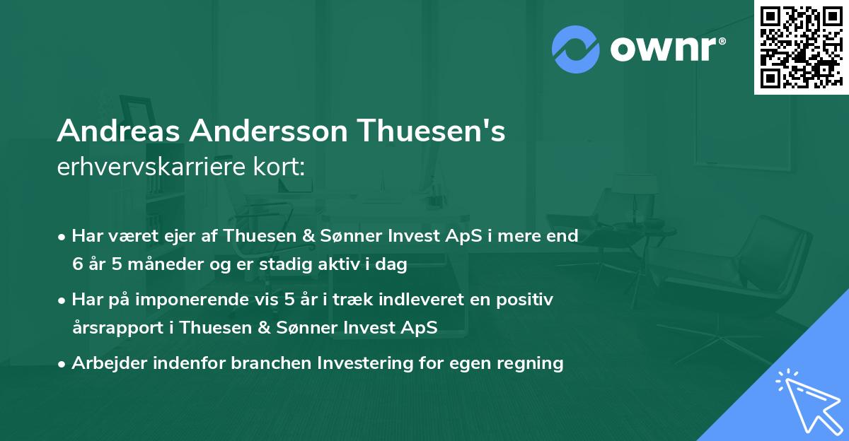 Andreas Andersson Thuesen's erhvervskarriere kort