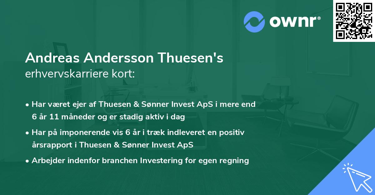 Andreas Andersson Thuesen's erhvervskarriere kort