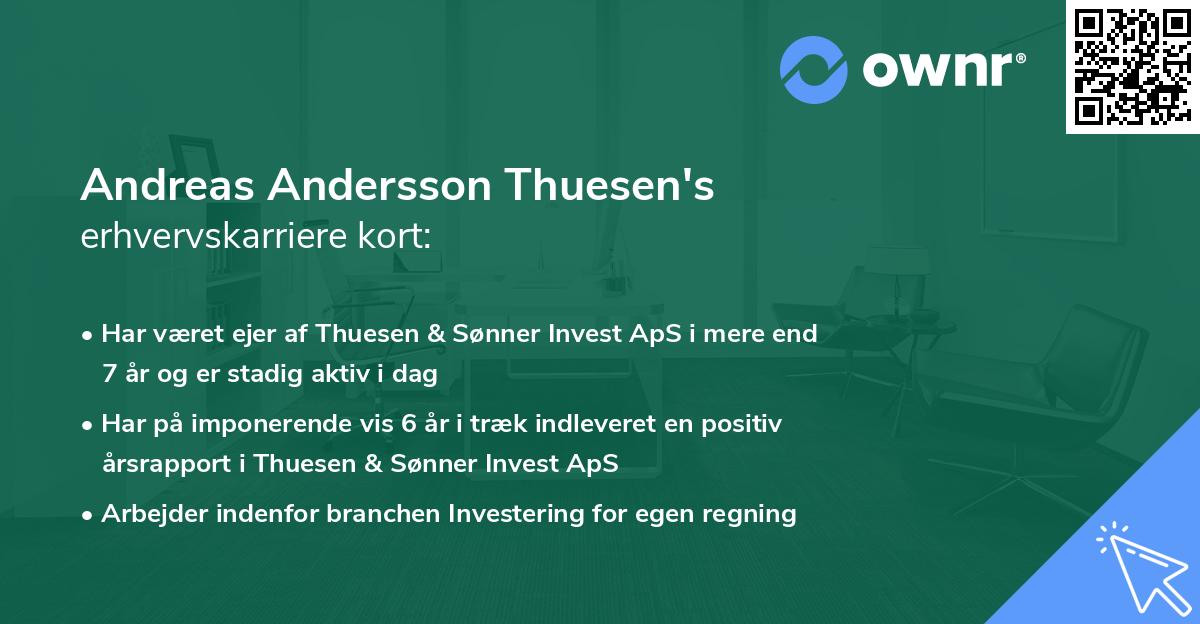 Andreas Andersson Thuesen's erhvervskarriere kort