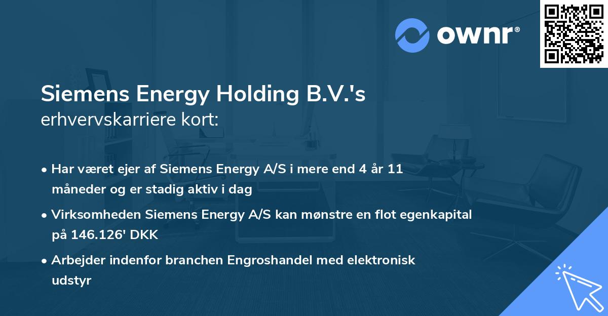 Siemens Energy Holding B.V.'s erhvervskarriere kort