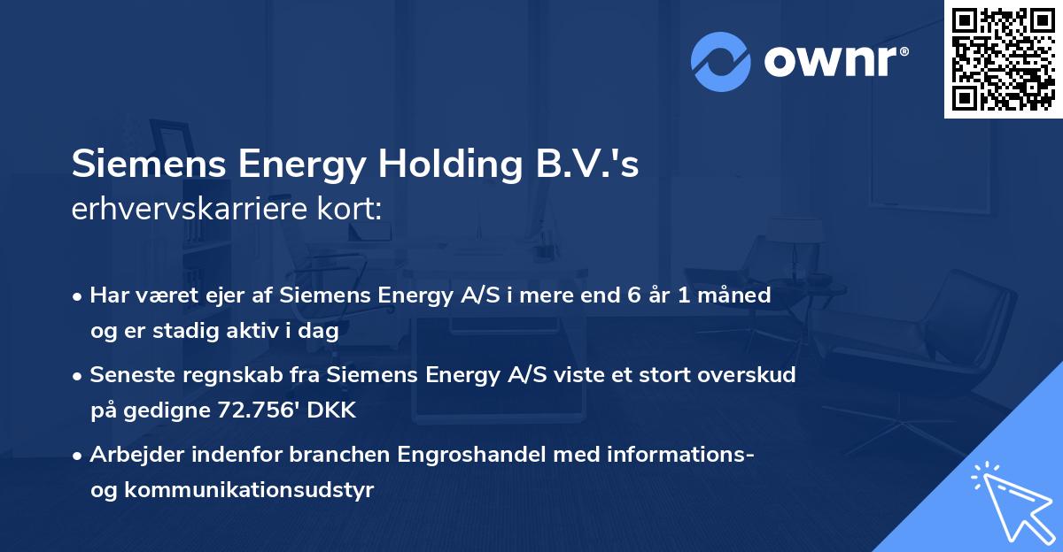 Siemens Energy Holding B.V.'s erhvervskarriere kort