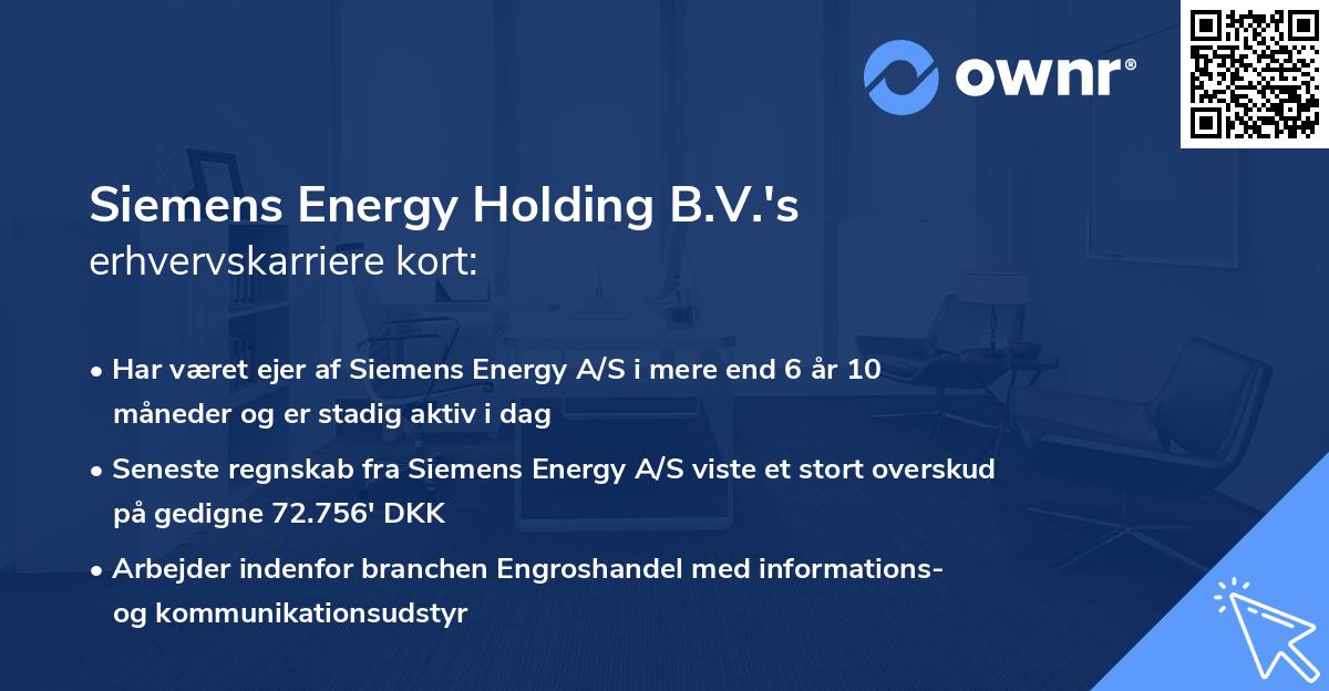 Siemens Energy Holding B.V.'s erhvervskarriere kort