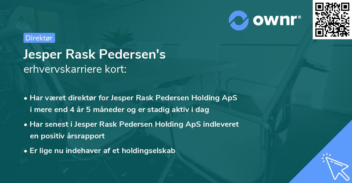 Jesper Rask Pedersen's erhvervskarriere kort