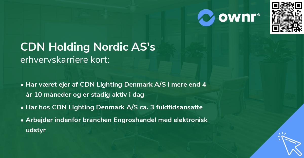 CDN Holding Nordic AS's erhvervskarriere kort