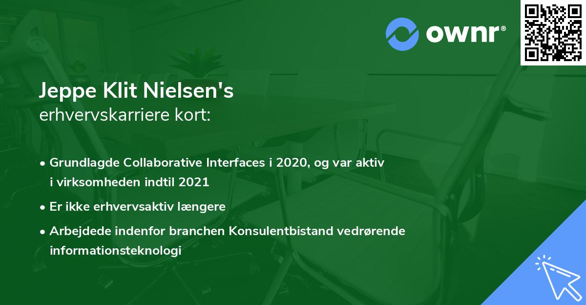 Jeppe Klit Nielsen's erhvervskarriere kort