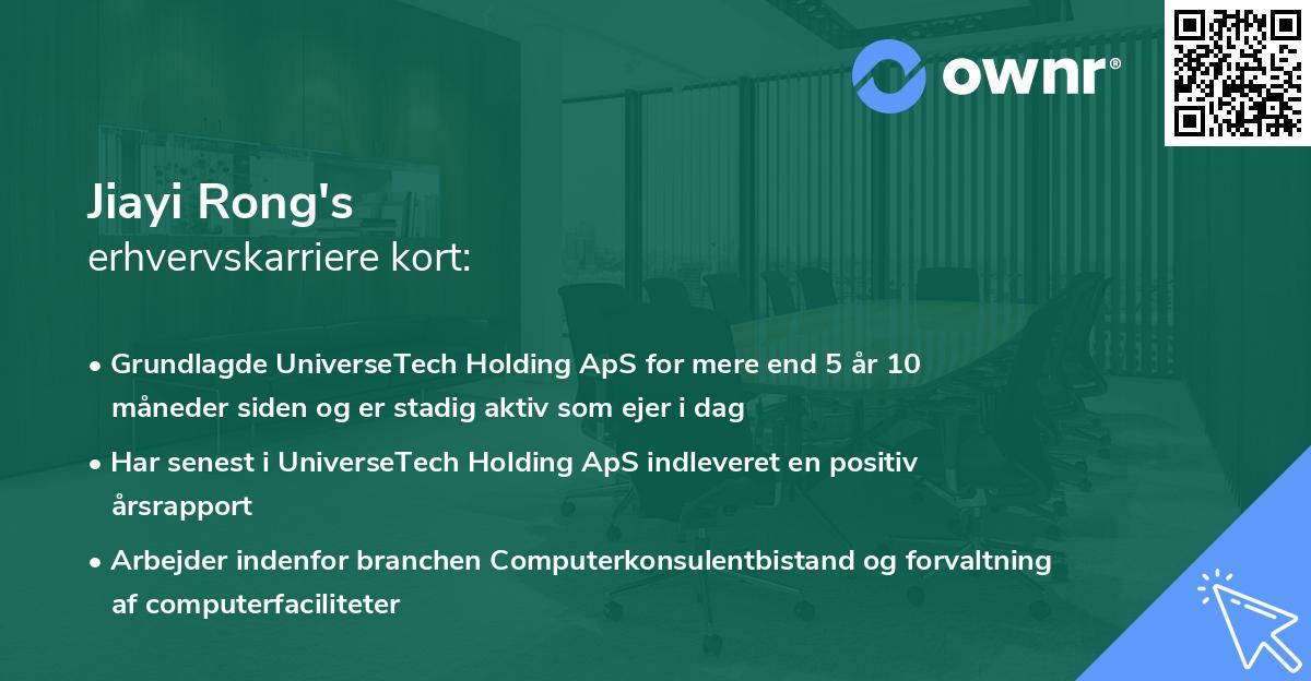 Jiayi Rong's erhvervskarriere kort