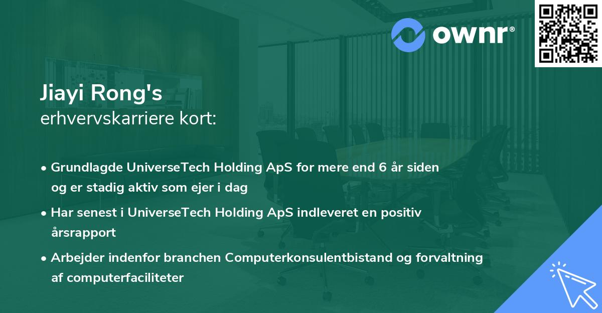 Jiayi Rong's erhvervskarriere kort