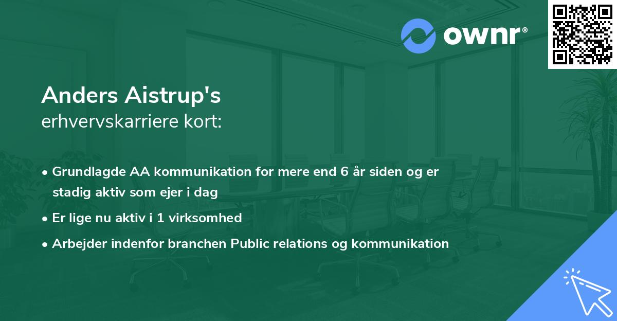 Anders Aistrup's erhvervskarriere kort